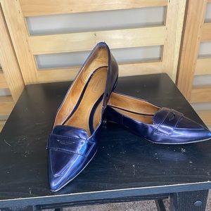 Coach Tabitha Metallic Blue Flats